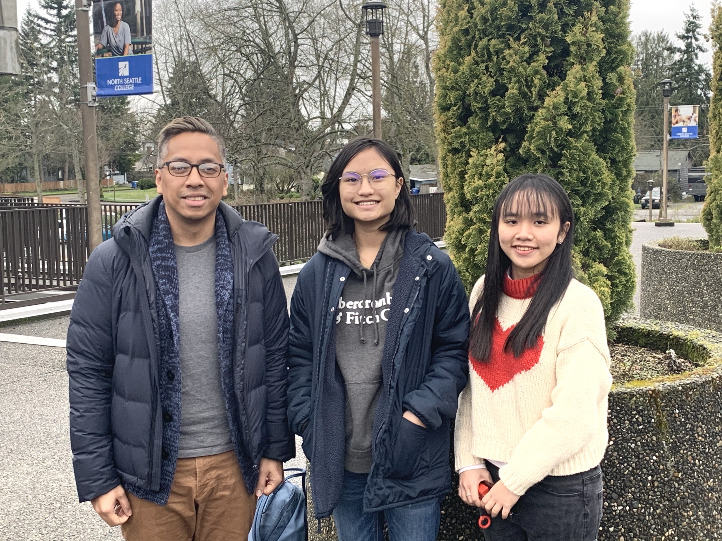 From left, Clifford Yacapin, Emilia Valdez and Nghi Bui 