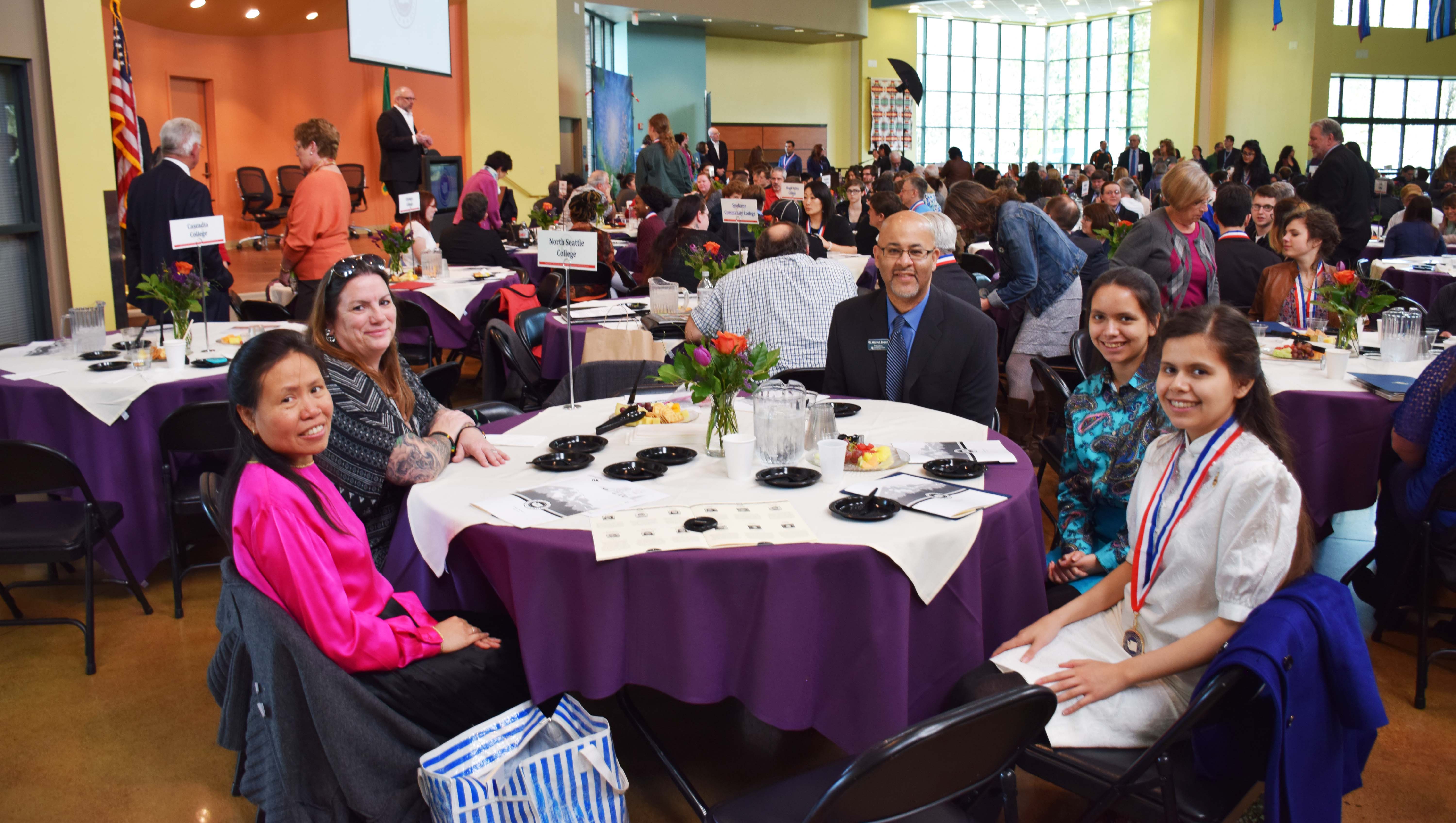 President Brown attends the All-State Academic Team event with PTK students.